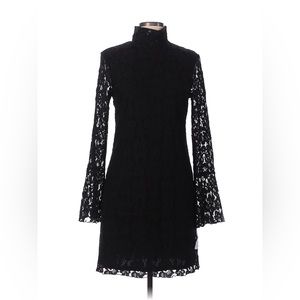 INC international concepts Black Lace Dress with Long Sleeves